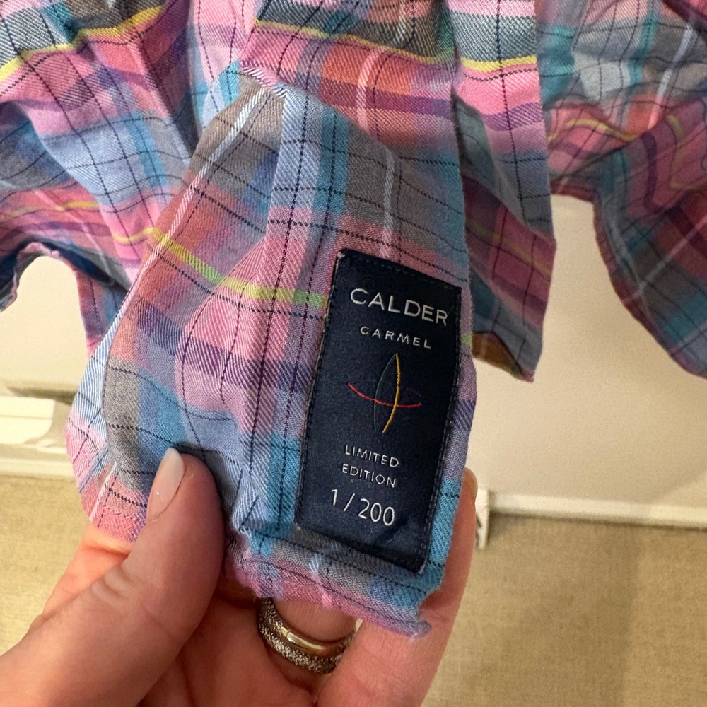 Calder Carmel Mens Limited Edition 1/200 Plaid Cotton Button Down Shirt XL Multi - Picture 4 of 7